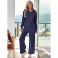thumbnail image 2 of Womens 2 Piece Sweatsuits Loungewear Sets Quarter Zip Pullover Sweatshirts with Wide Leg Sweatpants, 2 of 5