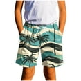 thumbnail image 6 of OGLCCG Boy's Summer Boho Shorts Casual Tropical Print Drawstring High Waisted Shorts with Pocket Loose Vacation Beach Shorts 7-14 Years, 6 of 6