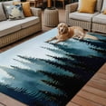 thumbnail image 2 of Fsddascl Forest Turquoise Outdoor Rug for Patio/Deck/Porch, Non-Slip Large Area Rug 5 x 8 Ft, Retro Trees Silhouette Landscape Indoor Outdoor Rugs Washable Area Rugs, Reversible Camping Rug Carpet, 2 of 5