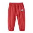 thumbnail image 6 of CUZIBR Girls Toddler Summer Pants Elastic Ankle Jogger Pants With Cute Patch Side Pockets Solid Color Loose Lightweight Outdoor Play Beach Trousers For Kids,Red,4-5 Years, 6 of 8