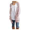 thumbnail image 1 of Pulls pour Femmes Boho Manches Longues Ouvert devant Cardigan en Tricot Épais, Rose, M, 1 of 6