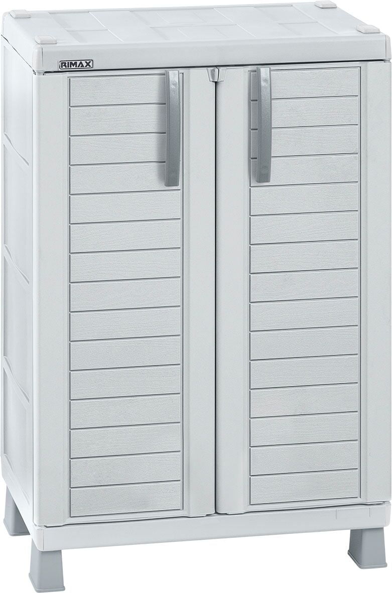 Rimax PP Resin 9-shelf, 9-door Kitchen Storage Cabinet, Light Grey