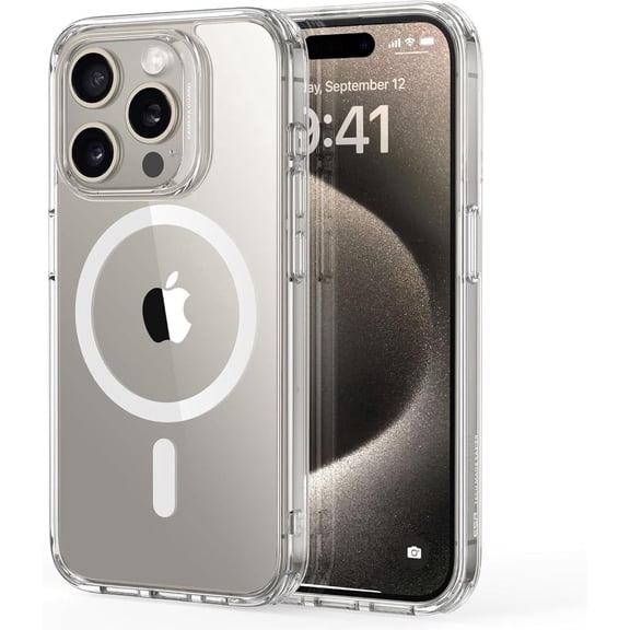 Gangdao Clear Magnetic Phone Case Compatible with iPhone 15 pro MAX , Mag‑Safe Acrylic Shockproof Protective Cover