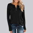 thumbnail image 2 of Nfurl Quarter Zip Shirts for Women Loose Fit Long Sleeve Tops Dressy Casual Solid Color Blouses 2025 Fall Clothes Going Out Top Black L, 2 of 7