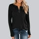 thumbnail image 2 of Tops básicos para mujer,Blusa informal de poliéster con cremallera para mujer, manga larga, cuello redondo, ajuste suave y cómodo, uso diario, sopatenor, 2 of 8