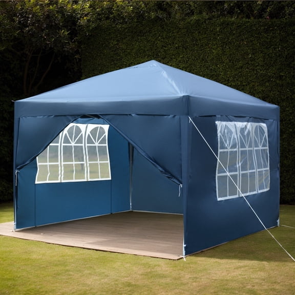 Blue 3x3m Waterproof Tent with 2 Doors & 2 Windows, Folding Shelter