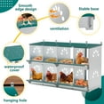 thumbnail image 4 of Chicken Nesting Box, 8 Hole Nest Boxes for Laying Eggs, Heavy Duty Metal Nest Boxes for Chicken Poultry Dove Duck and Pigeon to Collect Eggs, Coop Wall Mountable - Roll Away Nesting Box Green, 4 of 7