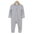 thumbnail image 4 of Baby Boy Girl Clothes Newborn Zipper Footies Jumpsuit Solid Long Sleeve Baby Newborn Baby Girl Boys Romper Outfit, 4 of 4