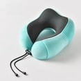 thumbnail image 2 of U-Shaped Travel Neck Pillow with Adjustable Drawstring Support for Airplane, Long Trip, Office Rest and Comfortable Upright Sleeping, 2 of 10