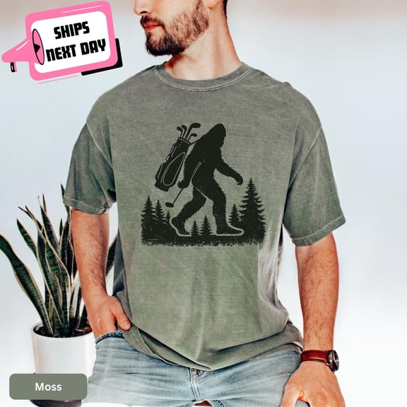 Bigfoot Golf Tshirt Sasquatch Golfing Shirt Funny Golf Gag Gift for Golfer Men Women Golf