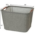 thumbnail image 2 of Household Essentials Medium Tapered Soft-Side Storage Bin with Wood Handles, 2 of 4