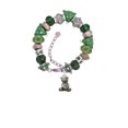 thumbnail image 2 of Silvertone Teddy Bear Green Christmas Bead Bracelet, 2 of 4