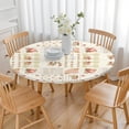 thumbnail image 3 of Pioneer Flower Floral Print Pattern Round Fitted Tablecloth with Elastic Edge,Dining Table Cover Waterproof,Outdoor Round Tablecloth for Camping,Dining,Indoor and Outdoor, 3 of 7