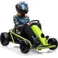 thumbnail image 4 of Historyli Kart para adolescentes,batería grande de 24 V y 9 Ah,motores duales de 300 W extra potentes,derrape rápido de 13 km/h con música y bocina,carga máxima de 79 kg,juguete para exteriores, 4 of 7