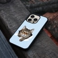 thumbnail image 4 of WIRESTER Shockproof Soft Rubber Cover Case for Apple iPhone 16 Pro 6.3" 2024, Brown Tabby Cat Spying On Light Blue Background, 4 of 5
