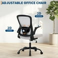 thumbnail image 4 of Mesh Office Chair with Flip-Up Armrests, Ergonomic Swivel Computer Desk Chair, for Home & Office, Gray, 4 of 8