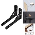 thumbnail image 4 of Triángulo Soporte de ángulo plegable Soporte de estante de banco colgante de pared resistente para escritorio Banco de trabajo Muebles 8 pulgadas de negro Gloria Soporte de ángulo plegable, 4 of 9
