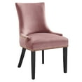 thumbnail image 2 of Modway Viscount 19" Modern Performance Velvet Dining Chair in Black/Teal Green, 2 of 9