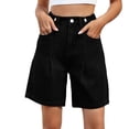 thumbnail image 2 of Women's Denim Shorts High Waisted Wide Leg Stretchy Jorts Casual Summer Fashion Jeans with Pockets, 2 of 8