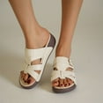 thumbnail image 5 of Summer Slippers for Women Arch Support FootbedWedge Open Toe Slip On Peep Toe Sandals Summer Casual Women Beach Fashion Slippers Lazy Shoes, 5 of 9