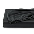 thumbnail image 5 of Queen Satin Fitted Sheet Black - Luxury Silky Smooth Cooling Bottom Sheet, Fade-Resistant, 5 of 5