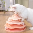 thumbnail image 4 of Frogued Cat Roller Toy 4-Level Turntable Cat Tower Toy with Ball Track Interactive Kitten Puzzle Toy for Indoor Cats (Yellow), 4 of 13