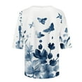 thumbnail image 5 of Mikilon Women 1/2 Sleeves Casual Shirts Pullover Loose Tops Floral Print Blouses, 5 of 5