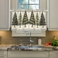 thumbnail image 2 of Yayeee Kitchen Curtains Tier Pair Light Filtering 27"x36" Rod Pocket Short Cafe Window Panel, Cartoon Christmas Trees, 2 of 7