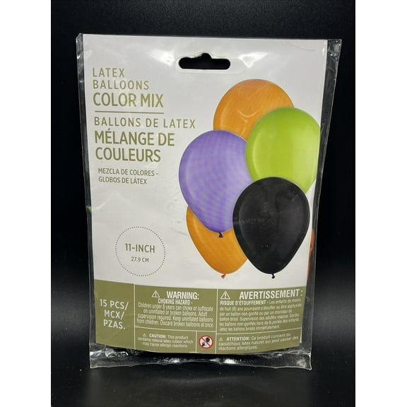15 Piece Latex Balloons Color Mix (11 Inch Balloons)