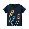 thumbnail image 2 of WOLLED Kids Toddler Short Sleeve Tee for Boys Summer 100% Cotton T Shirts Baby Cartoon Crewneck Blouse Tops 1-9 Years Old, 2 of 10