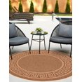 thumbnail image 4 of Unique Loom Outdoor Collection Transitional Indoor & Outdoor Casual Greek Key Border Area Rug, 6 Feet, Brown/Light Brown, 4 of 10