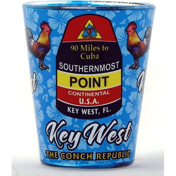 Key West Florida Buoy Roosters In-and-Out Shot Glass