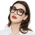 thumbnail image 2 of MARE AZZURO Oversized Reading Glasses 1.00+ Women Fashion Large Readers 1.0 1.25 1.5 1.75 2.0 2.25 2.5 2.75 3.0 3.5 (Black, 1.00), 2 of 7