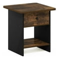 thumbnail image 2 of Furinno Dario Table d'Extrémité/ Table de Chevet Étagère de Rangement avec Tiroir-Bac, Pin Ambré/noir, 2 of 6