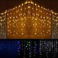 thumbnail image 6 of Christmas Lights, 13FT Extendable LED String Lights,Waterproof Outdoor Fairy Lights Curtain Lights Icicle Lights for Christmas Garden Patio Party Decoration, 6 of 11