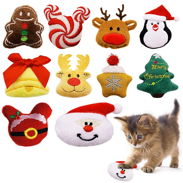 Peluche para gatos Catnip Toys PAI SENCE Christmas, 10 unidades
