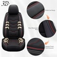 thumbnail image 5 of LAONNVIR Car Seat Covers Full Set Fit for Ford Ranger 2007-2024 Waterproof Breathable Leather Seat Protector with Airbag Compatible Automotive 5 Seat Cushions Cover (Redline), 5 of 8