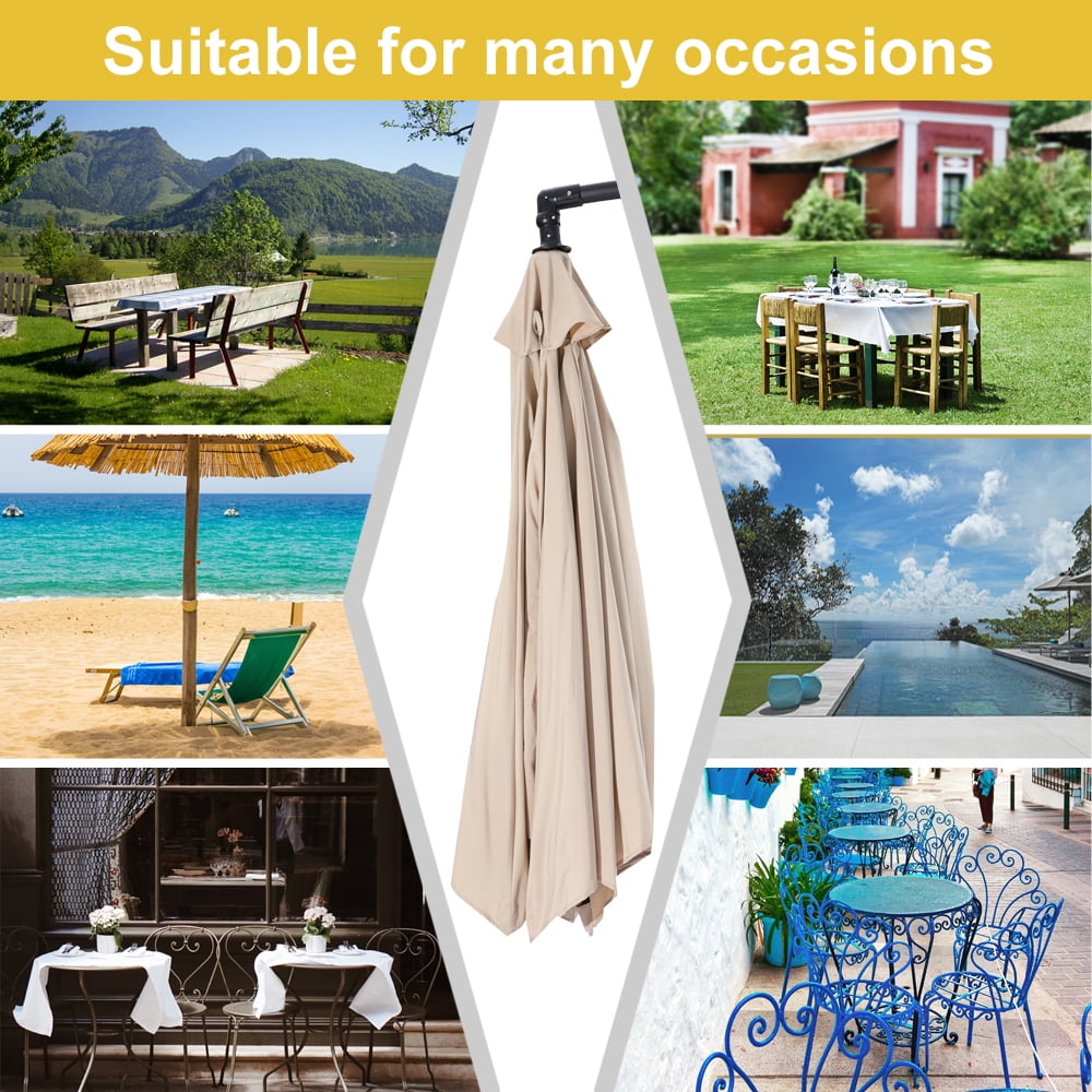 Kepooman 10 FT Cantilever Patio Umbrella, Deluxe Heavy Duty Outdoor Offset Hanging Umbrellas Without Base for Market, Pool, Garden, and Outdoor Life, Top Color Kepooman 10 FT Cantilever Patio Umbrella, Deluxe Heavy Duty Outdoor Offset Hanging Umbrellas Without Base for Market, Pool, Garden, and Outdoor Life, Top Color