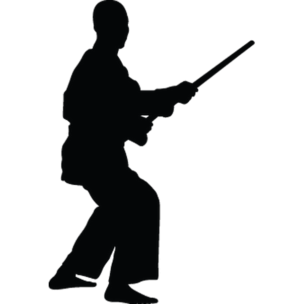 Martial Arts Staff II Silhouette Wall Decal Cutout