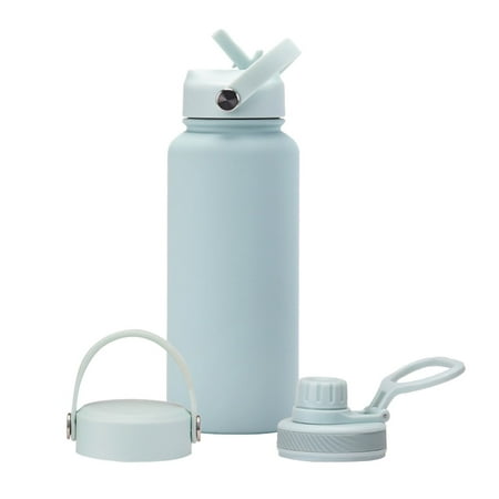 

LIJCC Outdoor Sports Bottle New Stainless Insulated Cup One Cup Three Lids 1L Large Capacity Water Cup Portable Outdoor Sports Kettle