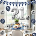 thumbnail image 5 of Navy Blue and Silver 21st Birthday Decorations for Men Boy, Happy 21st Birthday Bunting Banner and Blue Silver 21 Birthday Balloons for Him Her Men Women 21 Years Anniversary Birthday Party Supplies, 5 of 7