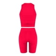thumbnail image 5 of Simua Ribbed Two Piece Outfit Set for Women Solid Color Yoga Workout Tank Tops and Shorts Clothing, 5 of 5