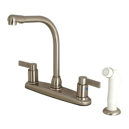 UPC 663370540493 product image for Kingston Brass NuvoFusion High-Arch Pull Down Double Handle Kitchen Faucet with  | upcitemdb.com