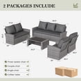 thumbnail image 6 of ELPOSUN 7 Pieces Outdoor Sectional PE Rattan Conversation Sofa Set with Gray Wicker, Gray, 6 of 6