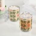 thumbnail image 2 of Yayeee 2 Pack Qtip Holder Bathroom Cotton Swab Canister with Lid Clear Dispenser Set, Pink and Green Geometric, 2 of 6