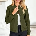 thumbnail image 6 of jtjvou Jacket Women Varsity Casual Button Down Lightweight 2025 Fall Fashion Short School Outfits with Pockets Green L, 6 of 9