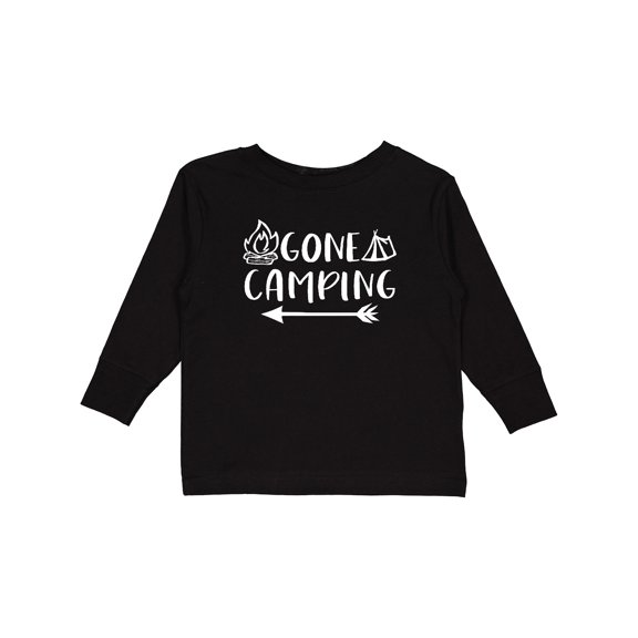 Inktastic Gone Camping Boys or Girls Long Sleeve Toddler T-Shirt