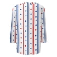 thumbnail image 6 of Wutalume Women's 3/4 Sleeve American Flag Top - Stars and Stripes Independence Day Print V-Neck T-Shirt, 4th of July Outfits for Women, 3/4 Length Sleeve Womens Tops,White L, 6 of 7