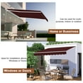thumbnail image 4 of MEETWARM 8.2'x 6.5' Patio Awning Retractable Awning Cover for Sunshade Shelter, Outdoor Patio Canopy with Manual Crank Handle/Water-Resistant 280g/m² Polyester for Patio, Balcony, Yard, Burgundy, 4 of 7