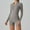 Gray, variant on Women's Yoga Romper Casual Half Zipper V Neck High-Waisted Jumpsuit Slim Fitted Stretch Workout Overalls